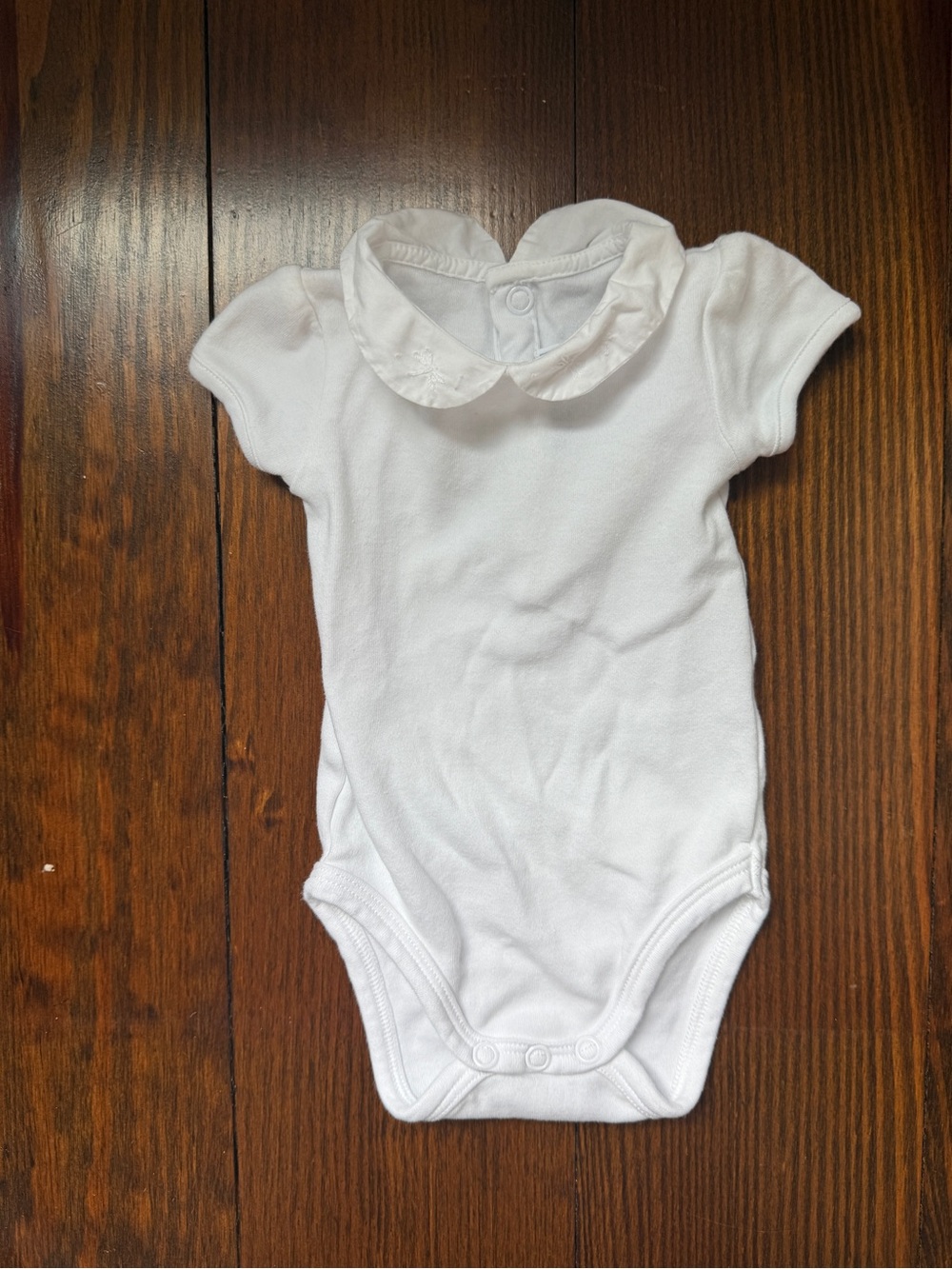 Jacadi White Peter Pan Collar Baby One-Piece